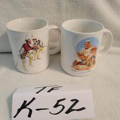 2 Pc Norman Rockwell Coffee Mugs
