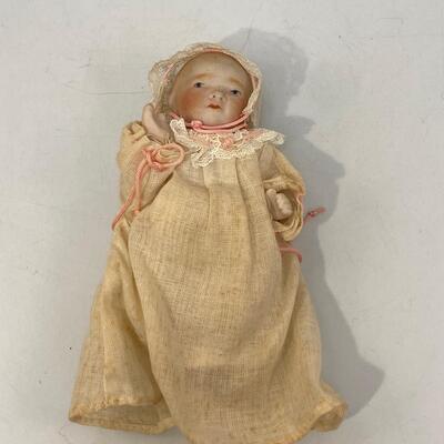 Antique Vintage Bisque Painted Face Baby Doll with Jointed Body