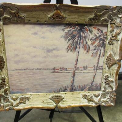 Framed Art Homes By The Sea SIgned By Artist Graef
