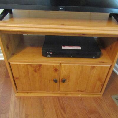Wood Finish Media Stand- No Contents (2nd Bedroom)