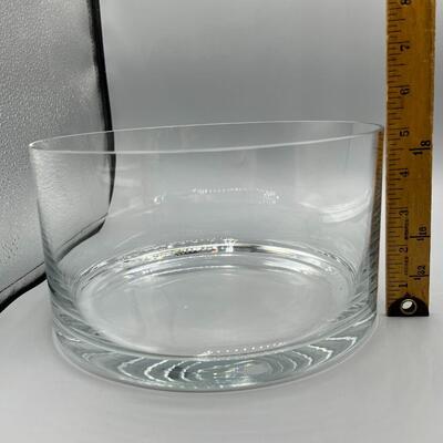 Large Round Clear Glass Decorative Bowl