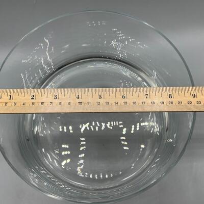Large Round Clear Glass Decorative Bowl