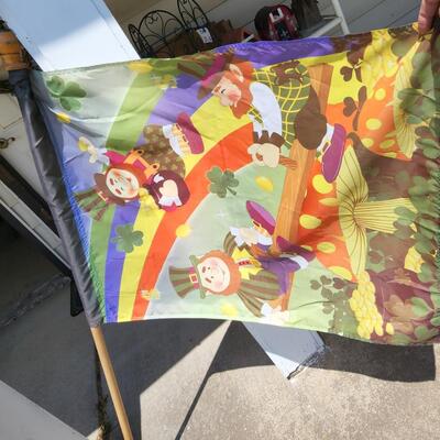 Snow man chime leprechaun flag