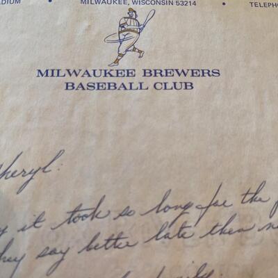 1980 Brewer's Team PIc / Harvey Kuenn letter - Autograph