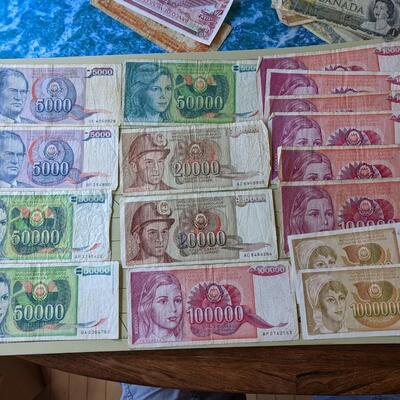 Large Lot of Yugoslavian Banknotes