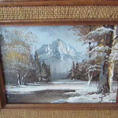 Framed Art- Two Pieces- Mountain/Cabin Theme