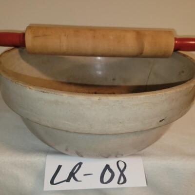 Stoneware Bowl and Rolling pin