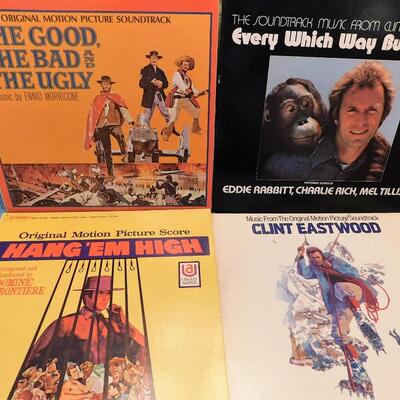 4 Vintage Rare Clint Eastwood Movie Soundtrack Albums Records Clean/Near Mint Vinyl