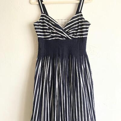 Evan Picone Blue & White Nautical striped dress Size 8