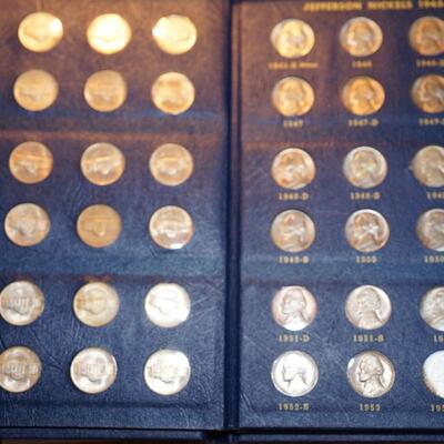 JEFFERSON NICKEL COLLECTION  1938 D , 1945-1953 S . 1954