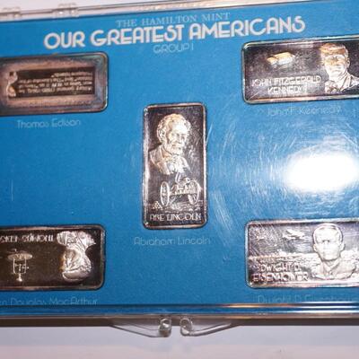 OUR GREATEST AMERICANS SILVER .999 BARS 1 OZ EACH Original box