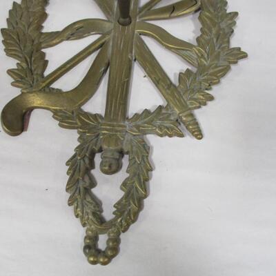 Pair Of Solid Brass Wall Sconces Candle Holders Or Curtain Dowel Holders