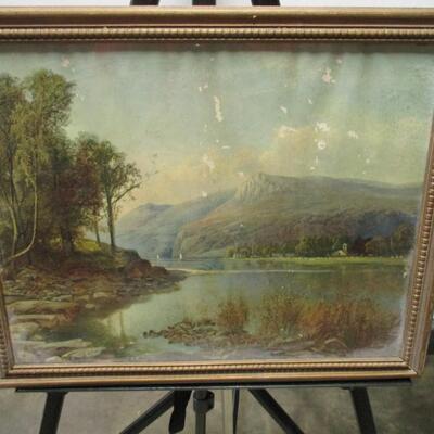 Framed Mountain River Scene