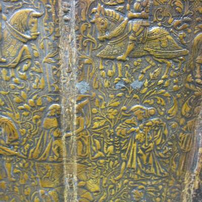 Carved Wood Medieval Scene