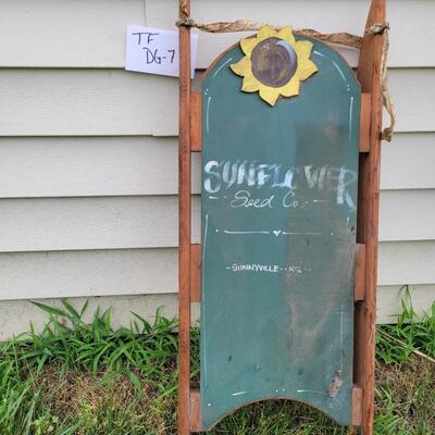 Outdoor Sled Chalk Board Decor
