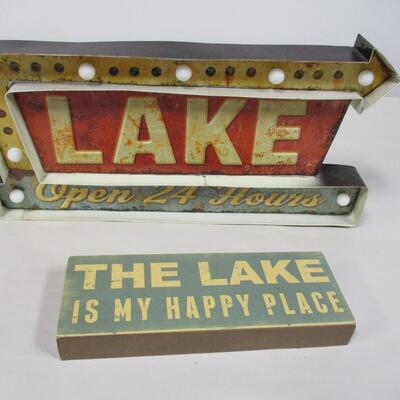 Lake Light Up Sign Home Decor