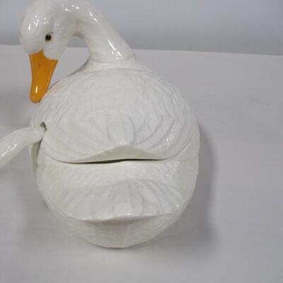 Goose Tureen With Spoon