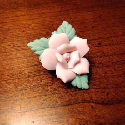 Porcelain Rose Pin