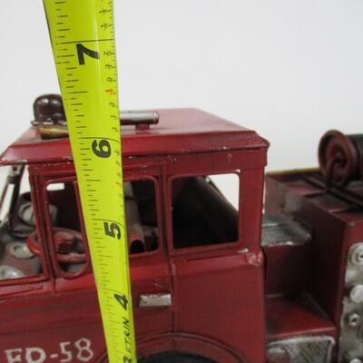Metal Fire Truck Home Decor