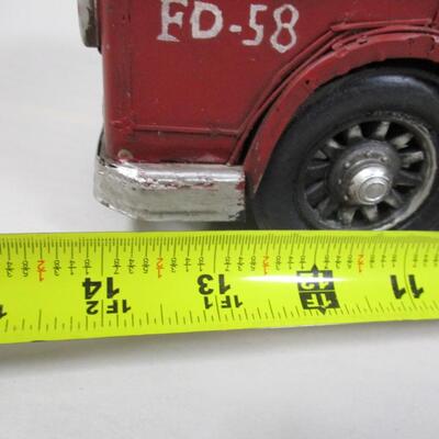 Metal Fire Truck Home Decor