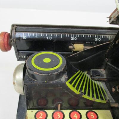 Vintage Marx De-Luxe Dial Tin Toy, Typewriter, Graphics, Pressed Steel