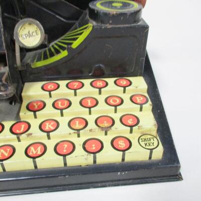 Vintage Marx De-Luxe Dial Tin Toy, Typewriter, Graphics, Pressed Steel