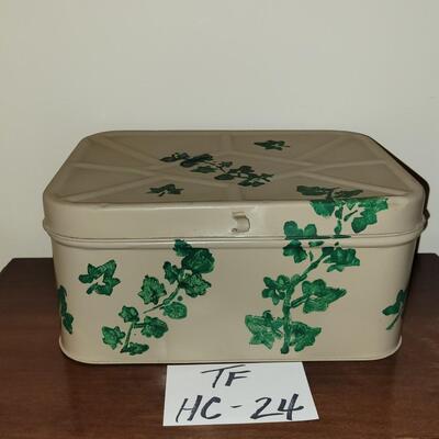 Tan and Green tin box