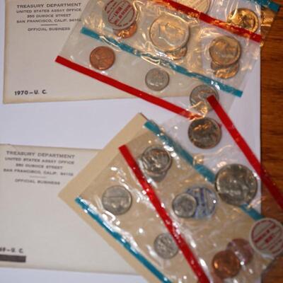 DEPARTMENT OF TREASURY 1969  & 1970 UC COIN SETS