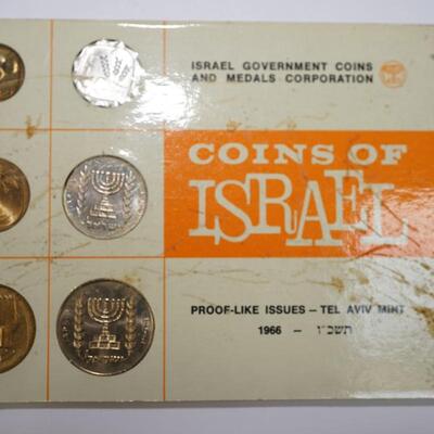 COINS OF ISRAEL SIX COIN SET 1966  IN ORIGINAL PACK