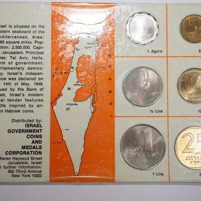 COINS OF ISRAEL SIX COIN SET 1966  IN ORIGINAL PACK