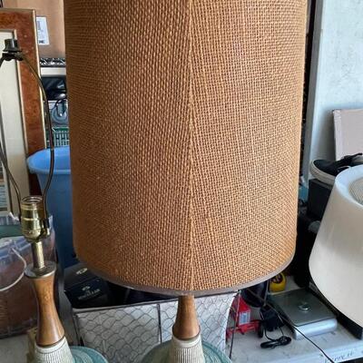 Pair of ceramic MCM table lamps