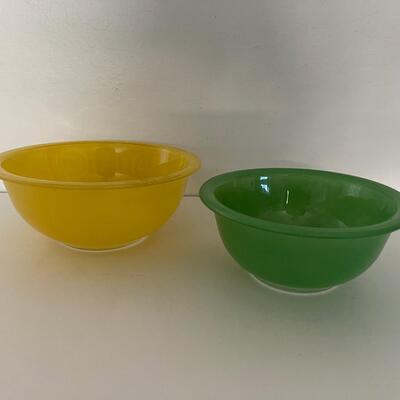 Green and Yellow Pyrex