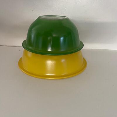 Green and Yellow Pyrex