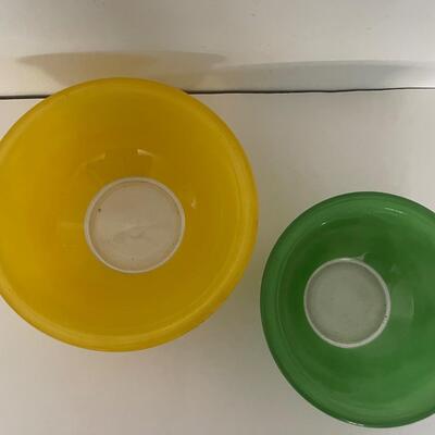 Green and Yellow Pyrex