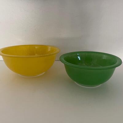 Green and Yellow Pyrex