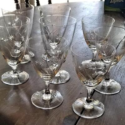 Lot #52 Set of 8 Vintage Crystal Goblets