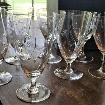 Lot #52 Set of 8 Vintage Crystal Goblets