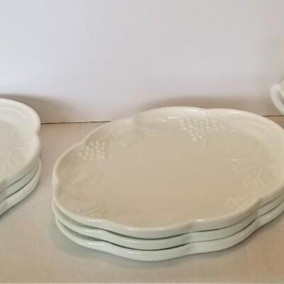 Lot #55  Lot of 6 Vintage Milk Glass Snack Sets
