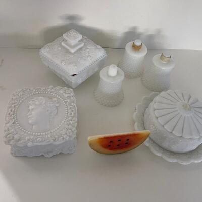 Lot of Milk Glass