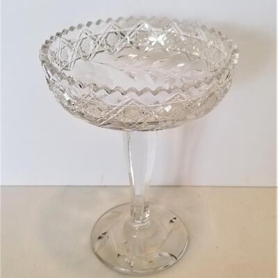 Lot #56  Vintage Cut Glass Compote