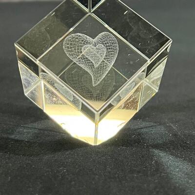 7 Laser Etched Crystal Cubes