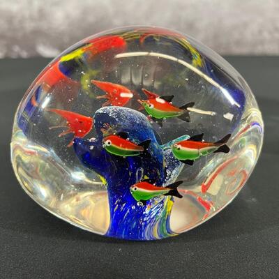 Glass Sphere Decor W/ Fish