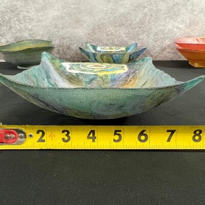 6 Glitter Glass Bowls