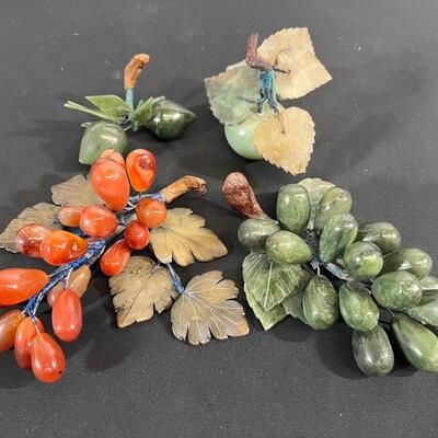Stone Fruit Circa 1960's-70's Jadeite & Red Agate
