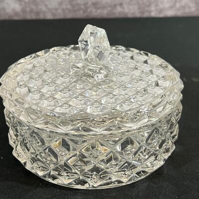 Assorted Vintage Glass Candy Dishes and trinket boxes
