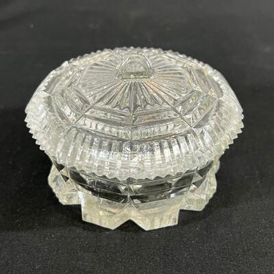 Assorted Vintage Glass Candy Dishes and trinket boxes
