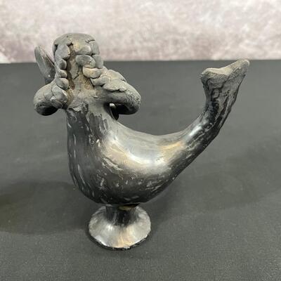 Vintage Mexican Folk Art Mermaid and Merman of Coyotepec Oaxaca Pottery Blackware
