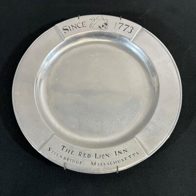 Vintage Wilton Armetale Pewter Plate Red Lion Inn