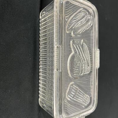 Vintage Glass Butter Dishes, lids, juicer