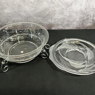 Glass Bowl with Serving Tray